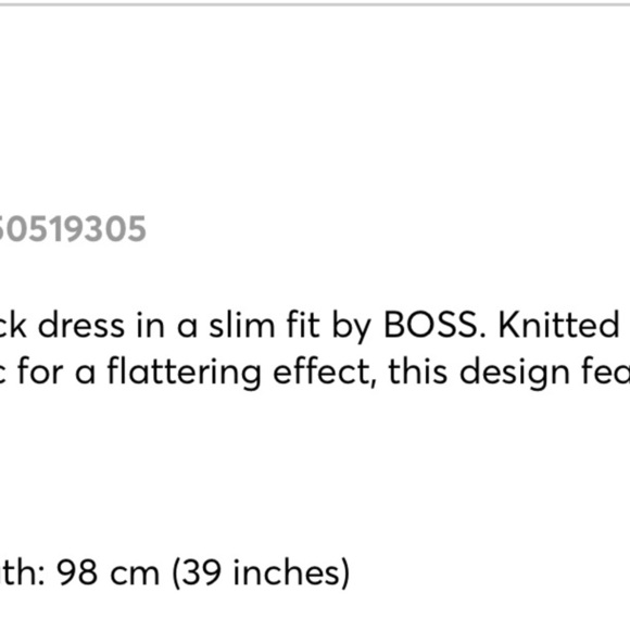 NWT boss Hugo boss rib knit slim fit dress contour fall short sleeve M - Picture 6 of 6